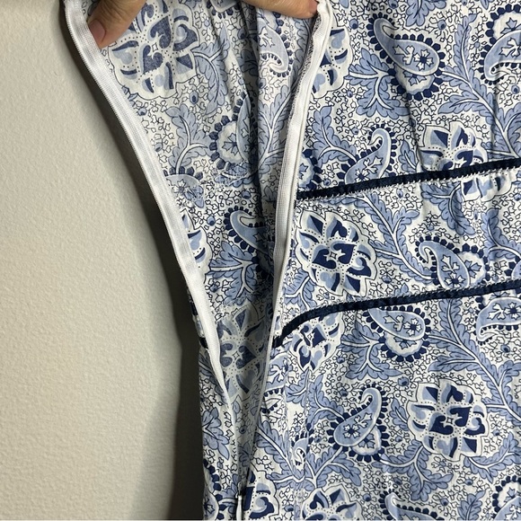 POLO JEANS RALPH LAUREN Dress 10 Cotton Paisley Floral Bandana Print Blue - Picture 5 of 9